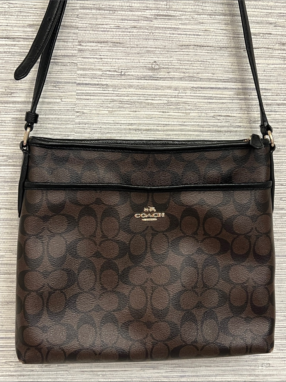 Coach Brown Signature Coated Canvas Crossbody